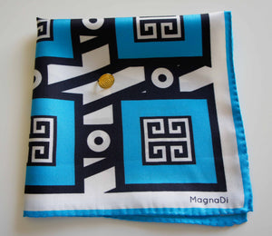 meander pattern greek print pocket size scarf made in greece magnadi scarves gift for her gift for him