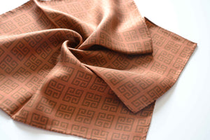pocket square twill silk scarf brown made in greece
