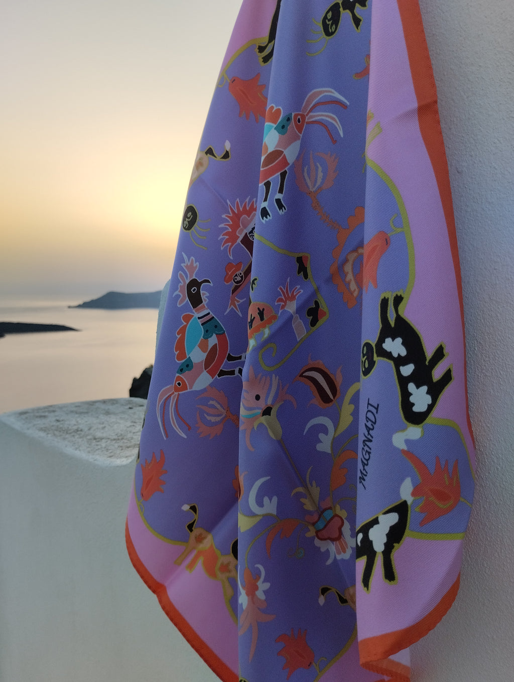 Skyriano: The Wedding  - Digital Printed Square Silk Scarf