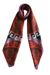 digital printed twill silk scarf made in greece magnadi collection meander antefix print
