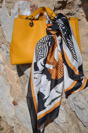 apollo silk sheer printed scarf made in greece magnadi collection