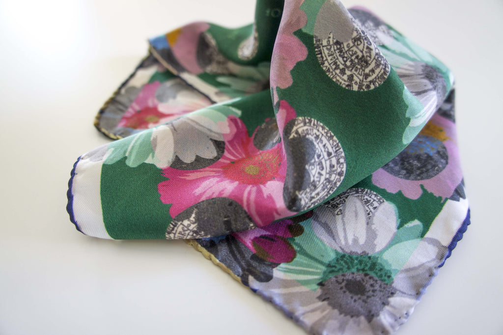 pocket size silk scarf made in greece