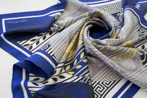 greek motifs traditional silk scarf digital print magnadi scarves