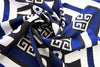 greek key meander blue pattern silk scarf digital print magnadiscarves