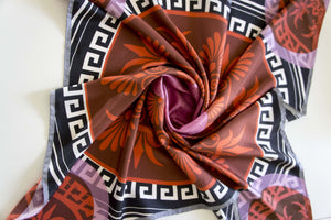digital printed greek silk scarf twill ancient greek